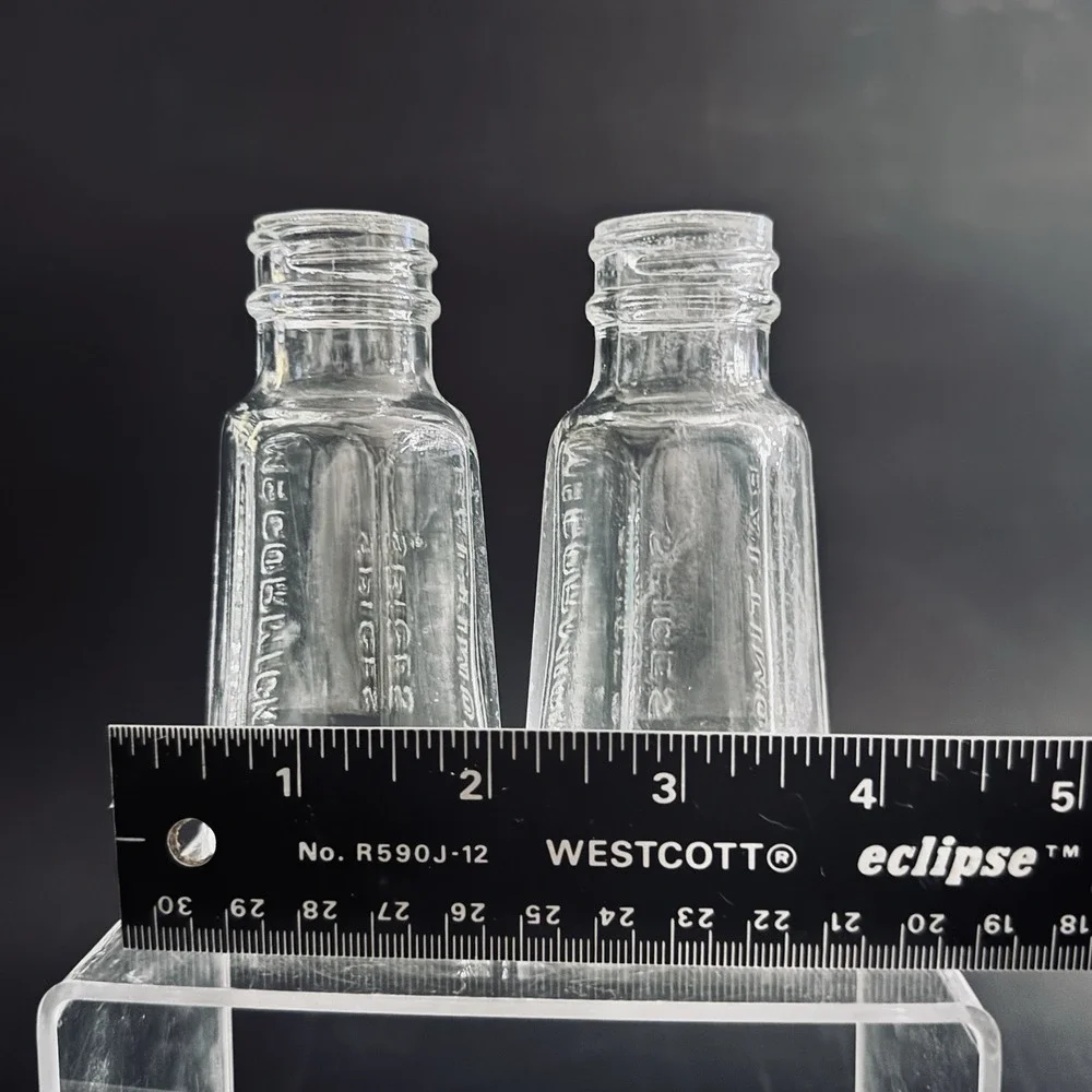 Pair of Vintage Mccormick‎ & Co Spice Shakers Baltimore No Lids